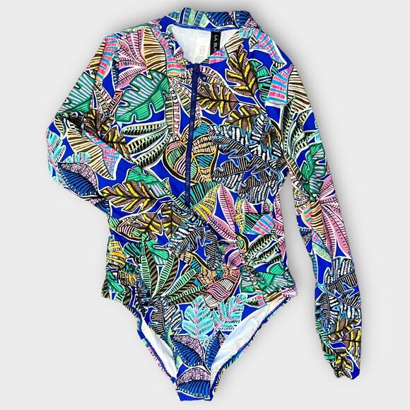 La Blanca Half Zip Long Sleeve One-Piece Rashguard Swimsuit US/XL - Picture 3 of 8